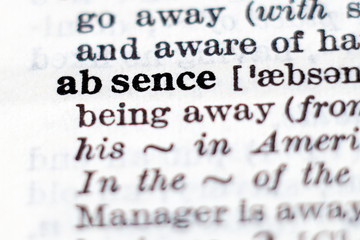 Definition of word absence