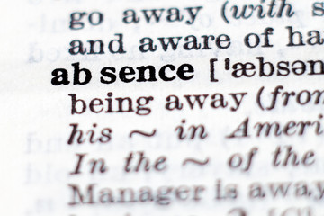 Obraz premium Definition of word absence