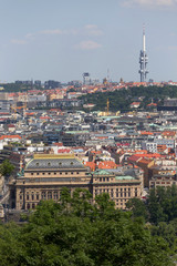 Fototapeta na wymiar Summer Prague City from the Hill Petrin, Czech Republic