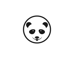 Panda bear silhouette Logo design vector template
