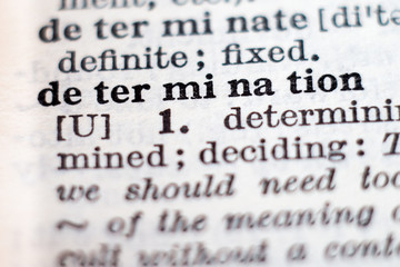 Obraz premium Definition of word determination