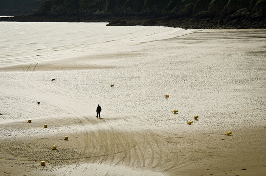 Plage du Palus, near Plouha, on the coast of Brittany, France 