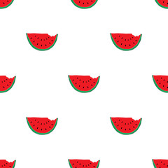 Watermelon Seamless Pattern hand drawn. Vector Illustration