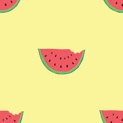 Watermelon Seamless Pattern hand drawn. Vector Illustration