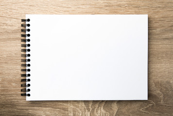 Open notebook with blank pages - obrazy, fototapety, plakaty