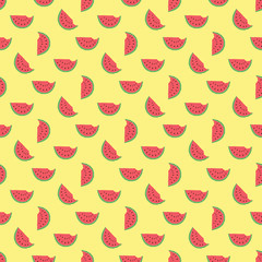 Watermelon Seamless Pattern hand drawn. Vector Illustration