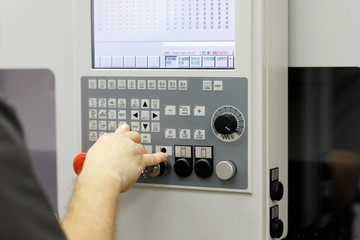 setting up parameters of CNC machining center