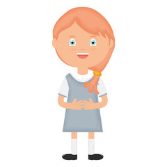 cute little student girl character