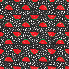 Watermelon Seamless Pattern hand drawn. Vector Illustration