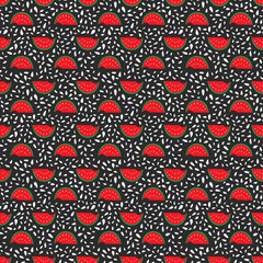 Watermelon Seamless Pattern hand drawn. Vector Illustration