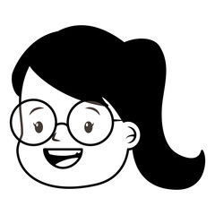 smiling girl face on white background