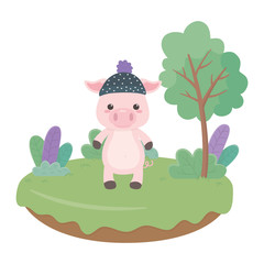 Fototapeta premium pig cartoon design vector illustrator
