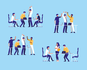 group of business people elegant in the workplace