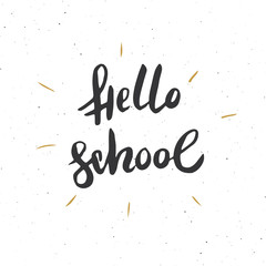 Fototapeta premium Back to School Calligraphic Lettering. Calligraphy Lettering with School Elements, sketch doodles. Hand Drawn Text Vector illustration
