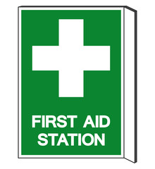 First Aid Station Symbol Sign, Vector Illustration, Isolated On White Background Label .EPS10