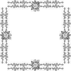 Vector illustration decor of card with various pattern flower frame