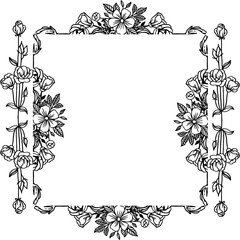 Vector illustration greeting card with various of elegant flower frame