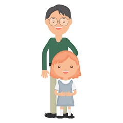 cute little student girl with teacher