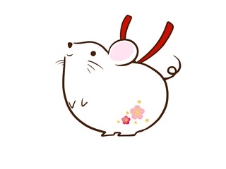 年賀状素材　ねずみ