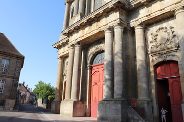Ville de Langres - Cathédrale Saint Mammes construite au 12 eme siecle - Extérieur - Département de la Haute Marne - Région Champagne Ardennes - France