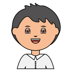 cute little student boy character