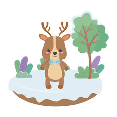 Reindeer cartoon design vector illustrator