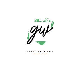 G W GW Beauty vector initial logo, handwriting logo of initial signature, wedding, fashion, jewerly, boutique, floral and botanical with creative template for any company or business.