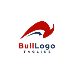 Bull logo design simple minimalist style for business or company brand