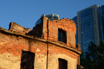Ruin brick building.