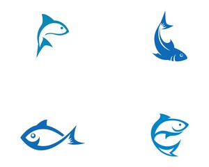 Fish logo template. Creative vector symbol of fishing