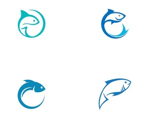 Fish logo template. Creative vector symbol of fishing