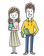 笑顔の女性、女子大学生、学生