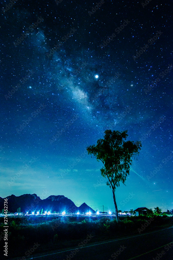 Canvas Prints noise,milky way galaxy with stars and space in the universe background at thailand