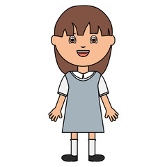 cute little student girl character
