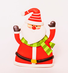 new year celebration, Christmas holiday stuff, tree, toys, decoration with snow isolated, santas red hat