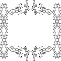 Vector illustration template with leaf flower frames isolated on white backdrop