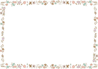 手描き　フラワー　フレーム