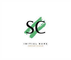 S C SC Beauty vector initial logo, handwriting logo of initial signature, wedding, fashion, jewerly, boutique, floral and botanical with creative template for any company or business.