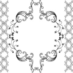 Vector illustration design of card with various pattern art leaf flower frame