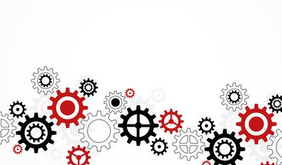 Gears wheels over white background. teamwork creative concept. colorful design. Vector illustration