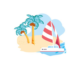 sailboat transportation travel in the beach
