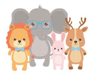 Lion elephant rabbit and reindeeer design