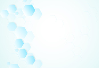 Abstract hexagonal molecular structures in technology background and science style. Medical design. Vector illustration