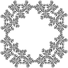 Vector illustration elegant leaf flower frame for greeting card