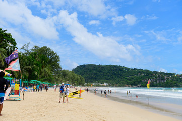 Tourists at Patong beach in Phuket, Thailand
