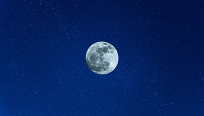 Moon on the night sky