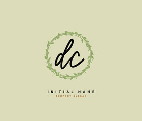 D C DC Beauty vector initial logo, handwriting logo of initial signature, wedding, fashion, jewerly, boutique, floral and botanical with creative template for any company or business.