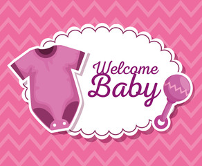 label of pijama and rattle decoration with message