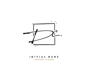 D C DC Beauty vector initial logo, handwriting logo of initial signature, wedding, fashion, jewerly, boutique, floral and botanical with creative template for any company or business.