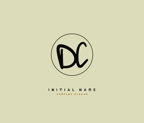 D C DC Beauty vector initial logo, handwriting logo of initial signature, wedding, fashion, jewerly, boutique, floral and botanical with creative template for any company or business.